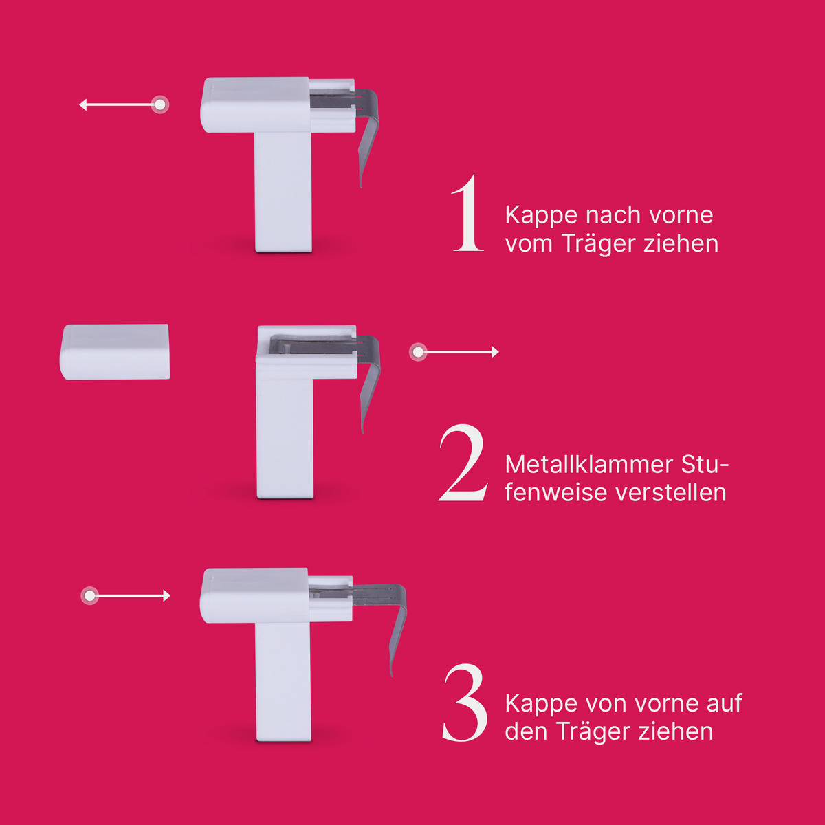 KLEMMTRÄGER für Cafehausstangen 2er Pack - Weiß, Kunststoff (2/4/4cm) - Bestlivings