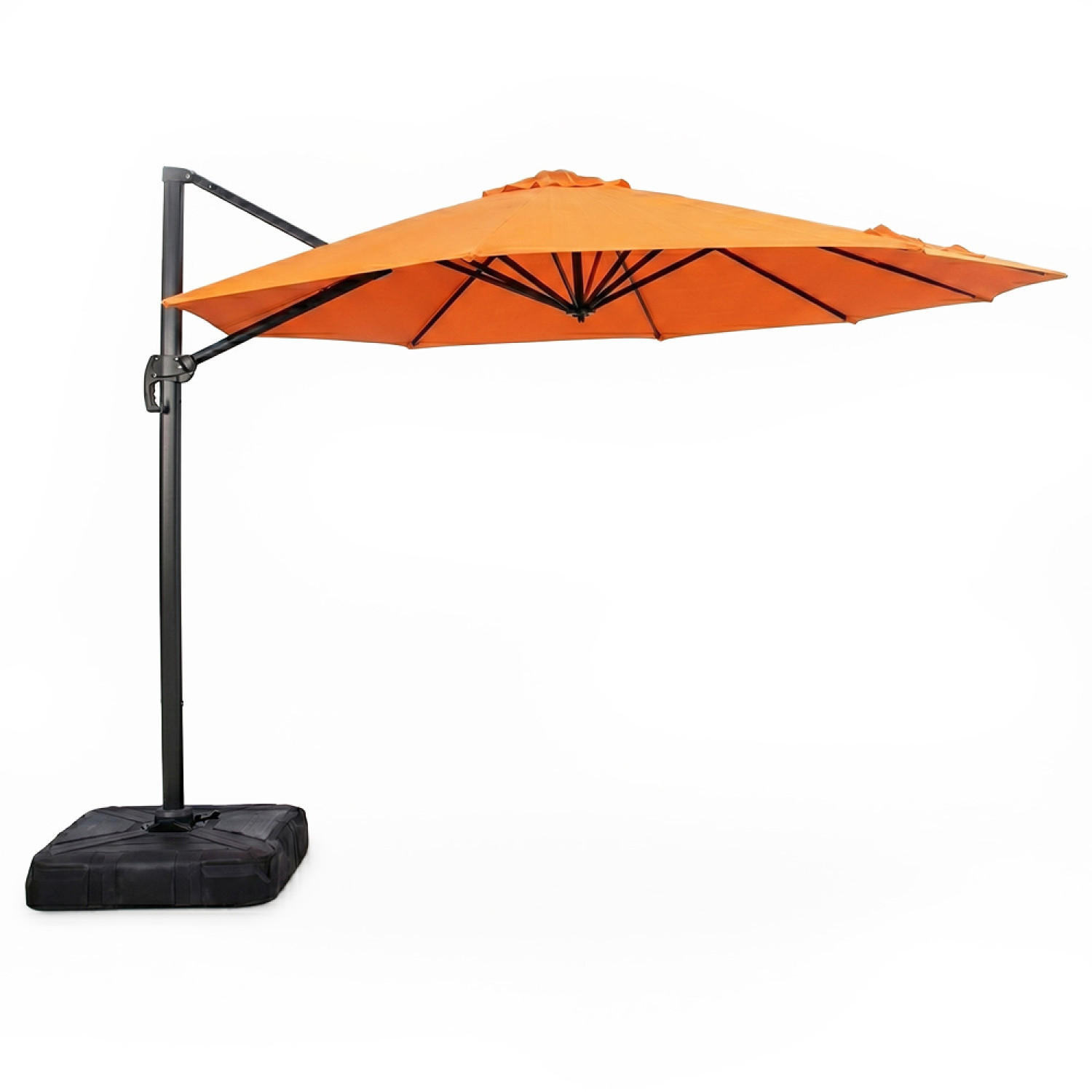 AMPELSCHIRM Castillo Orange mit zentraler Stange rund 35 x 35 m - Orange, Metall (350/350cm) - Concept Usine