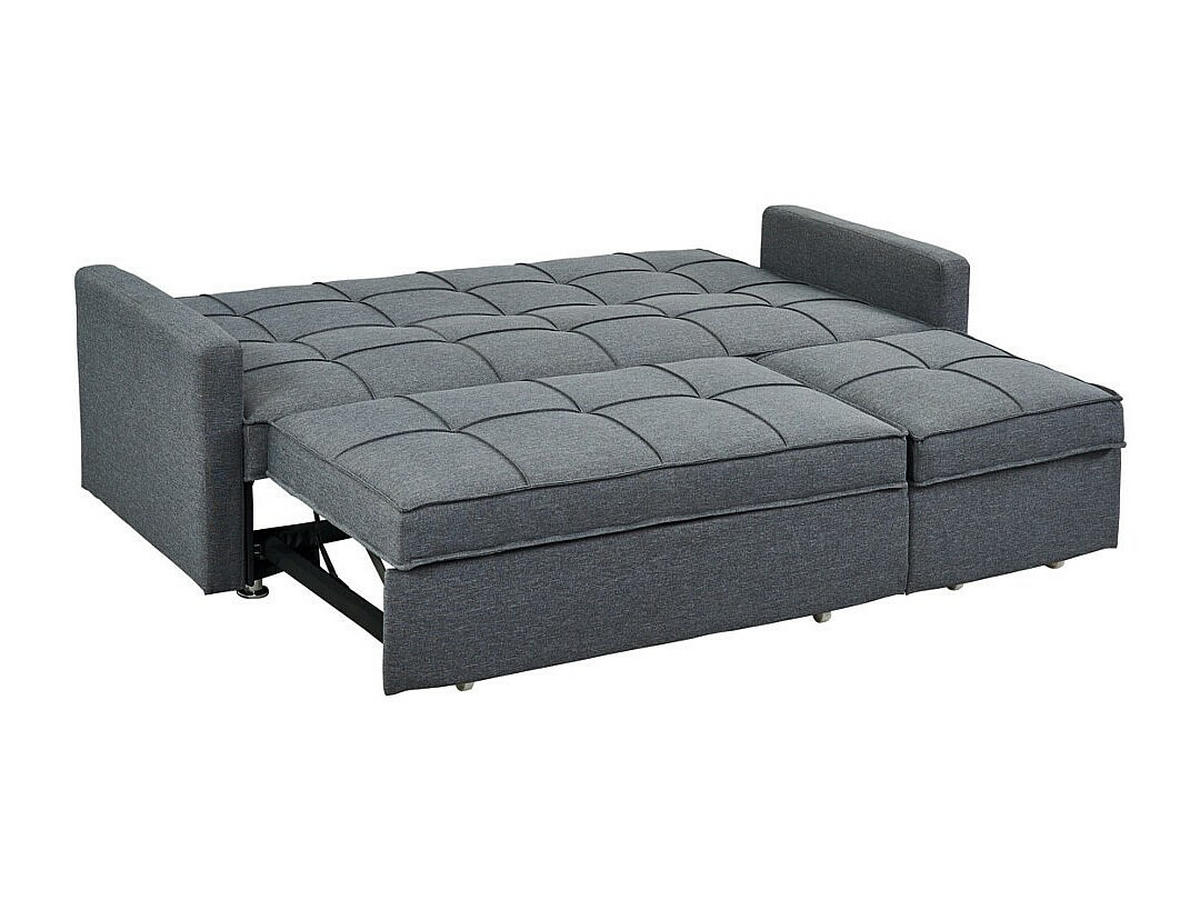 SCHLAFSOFA - 3 Personen - stoff - grau Canetti - Grau, Textil/Metall (206/98/86cm) - Vente-Unique