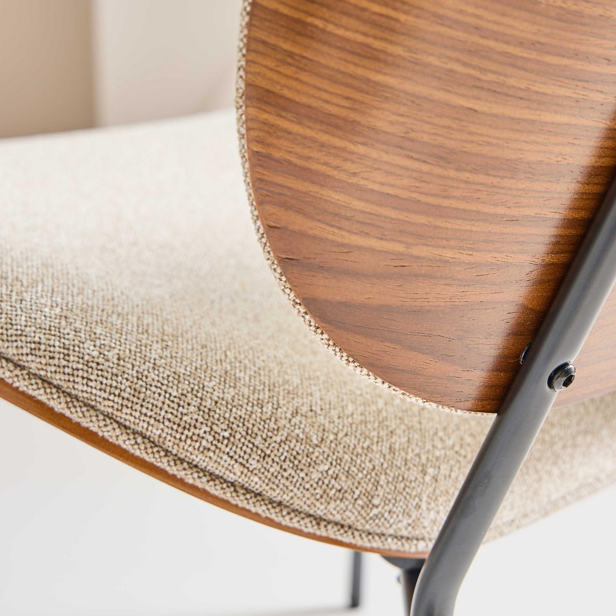 POLSTERSTUHL aus naturfarbenem stoff serge 62/65/68 cm - Braun, Holz (71/68/71cm) - Signature