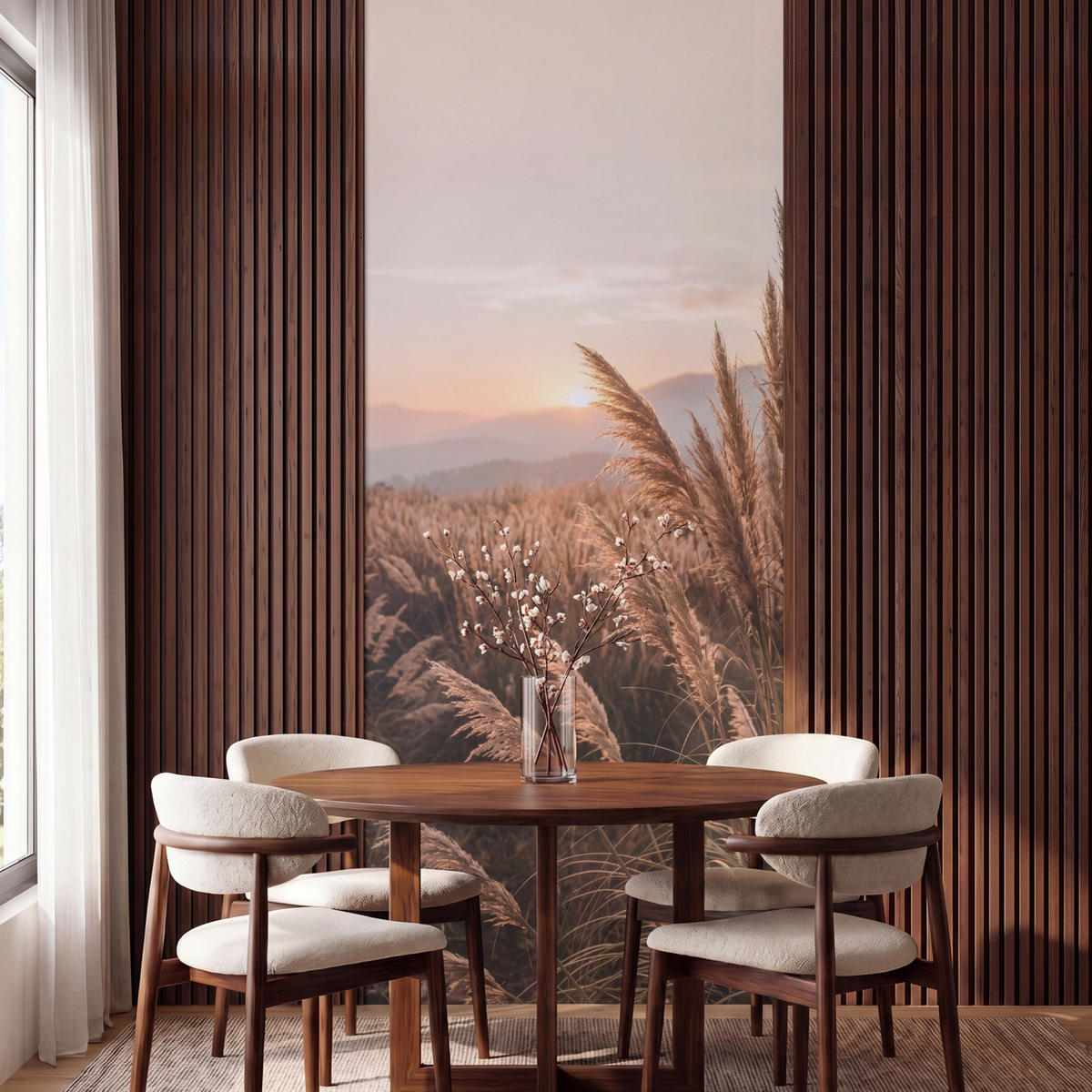 TAPETE - Gras - Feld - Sonne - Natur - 100x240 cm - Sandfarben, Papier (100/240cm) - OnlyWow