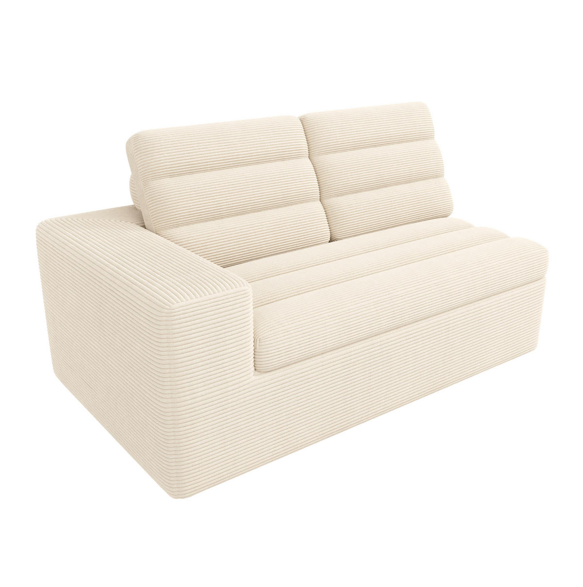 SOFA Modulares Ecksofa 253 x 161 x 89 cm Beige Cord - Beige, Kunststoff (161/253cm) - Meubliv