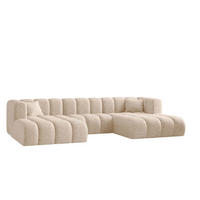 ECKSOFA U-form Grand modular stoff Haga Ecru - Ecru, Holz (317/179cm) - Kaiser Möbel