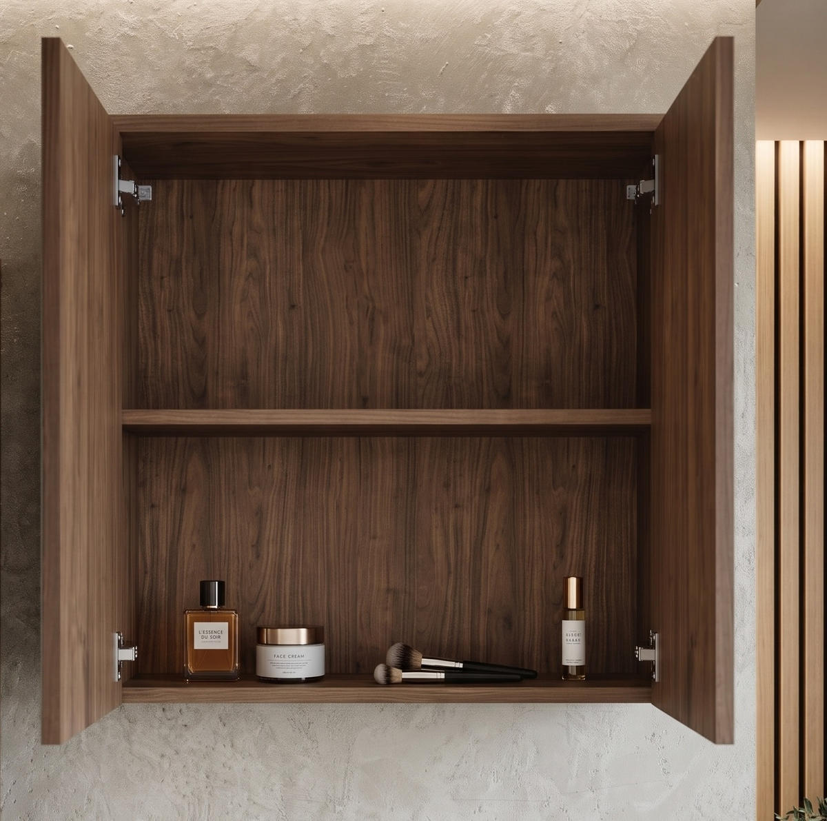 BADMÖBEL-SET Florence 2 Teile Walnuss Braun - 60 x 35 x 47 cm - Eichefarben, Holz (60/47/35cm) - Badplaats