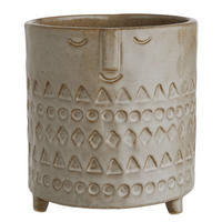 BLUMENTOPF Ethno - Braun, Keramik (15cm) - BUTLERS