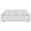 3-SITZER-SCHLAFSOFA cremeweiß mit Stauraum Krama - Schwarz/Weiß, Textil (225/62/93cm) - Beliani