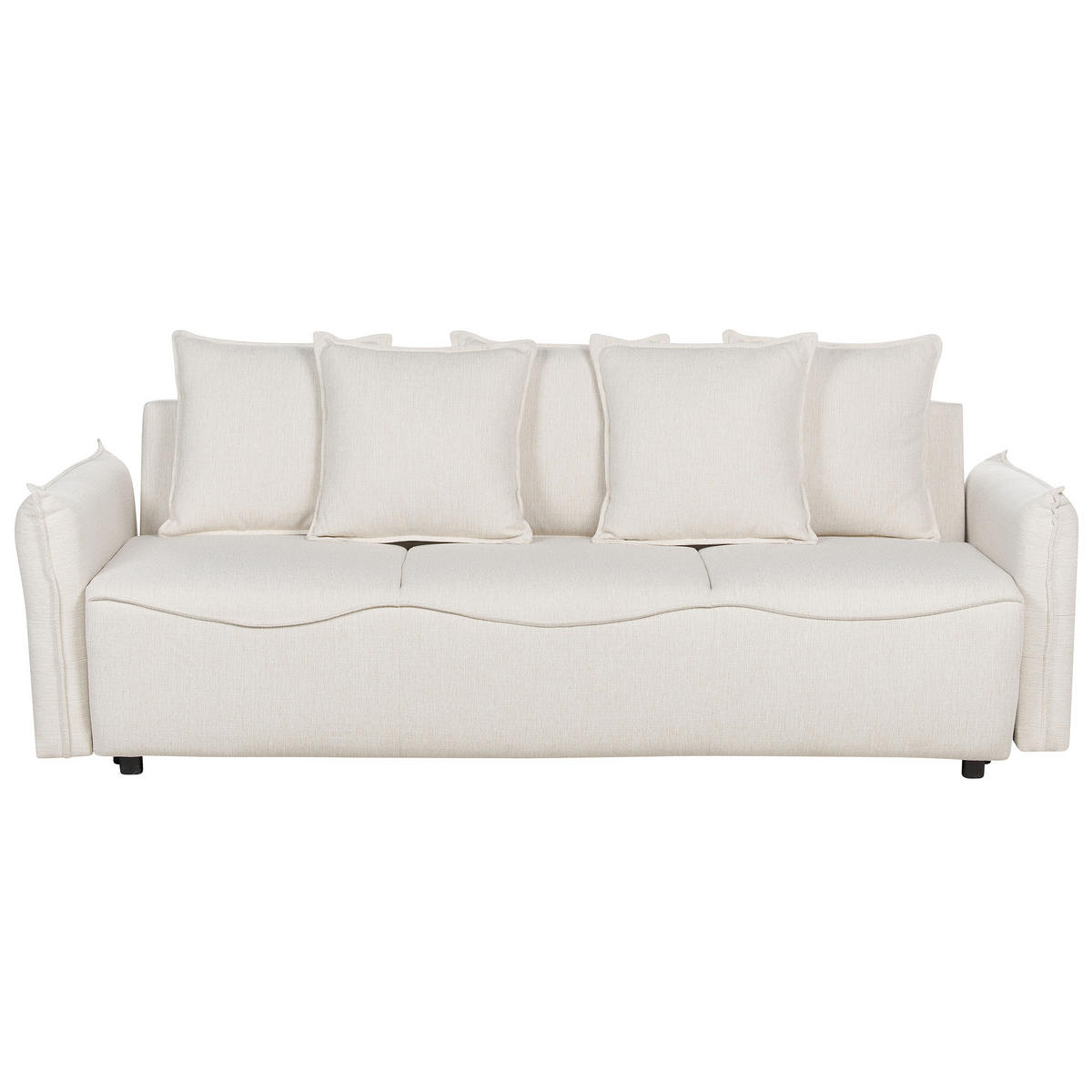 3-SITZER-SCHLAFSOFA cremeweiß mit Stauraum Krama - Schwarz/Weiß, Textil (225/62/93cm) - Beliani