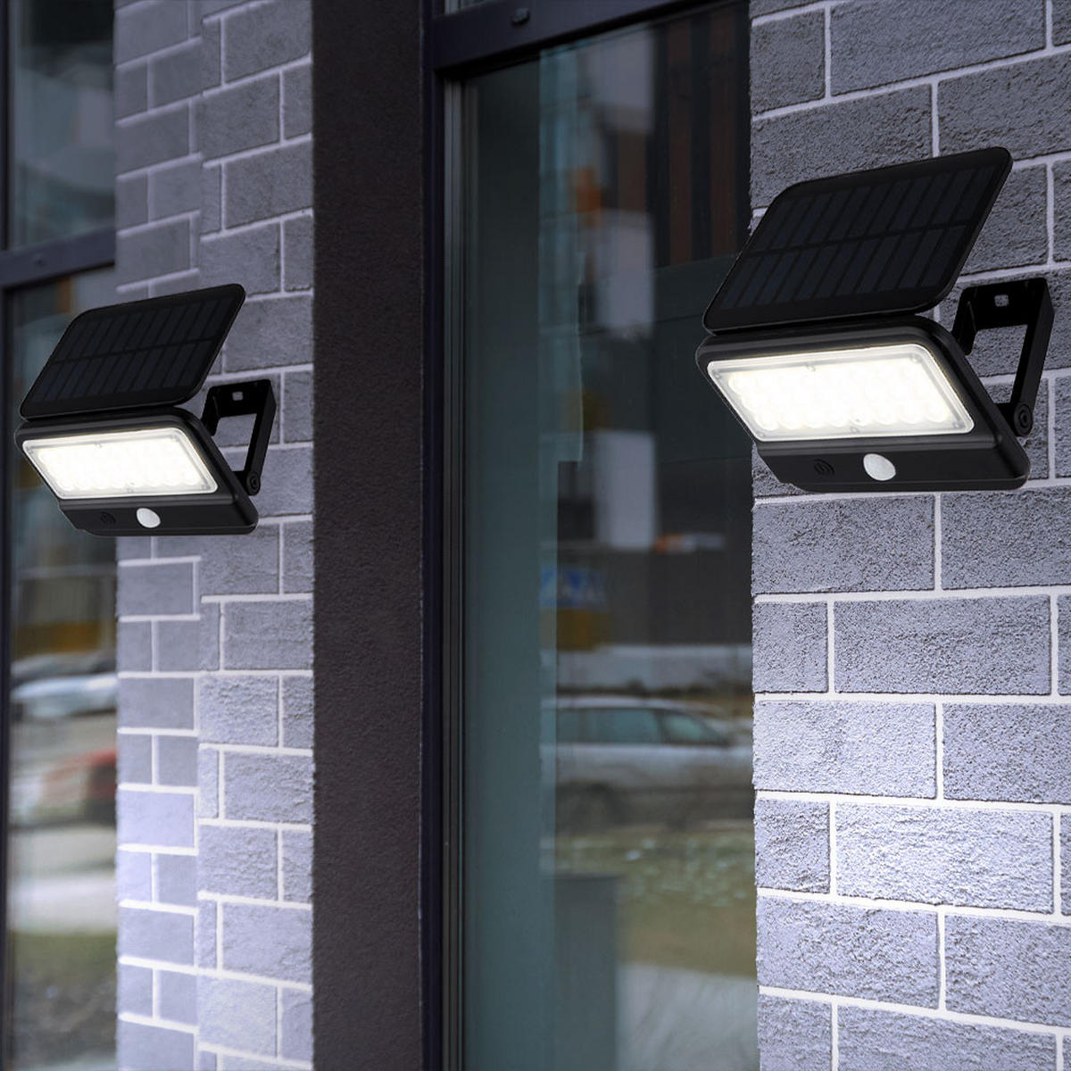 LED AUSSENLEUCHTE Schwarz satiniert - Schwarz, Kunststoff (15.3/14.4/10.4cm) - Globo Lighting