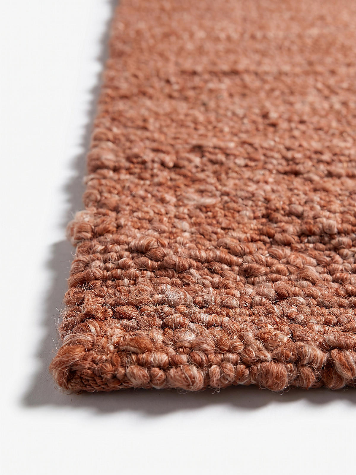 TEPPICH Kurzflor, handgewebt, GLAVEN, in Terrakotta, Bouclé-Struktur, 120 x 170 cm - Orange, Textil (120/170cm) - KADIMA DESIGN