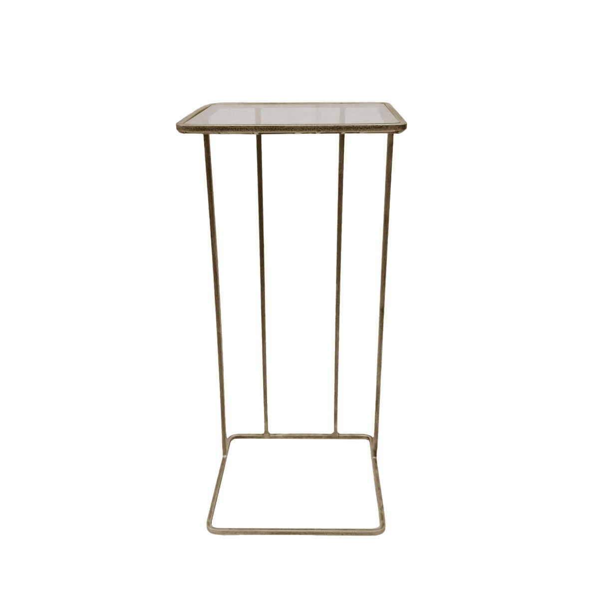 BEISTELLTISCH aus goldenem Metall und Glas L25,5 cm - ANTOINETTE - Goldfarben, Metall (25.5/25.5/55.5cm) - Signature