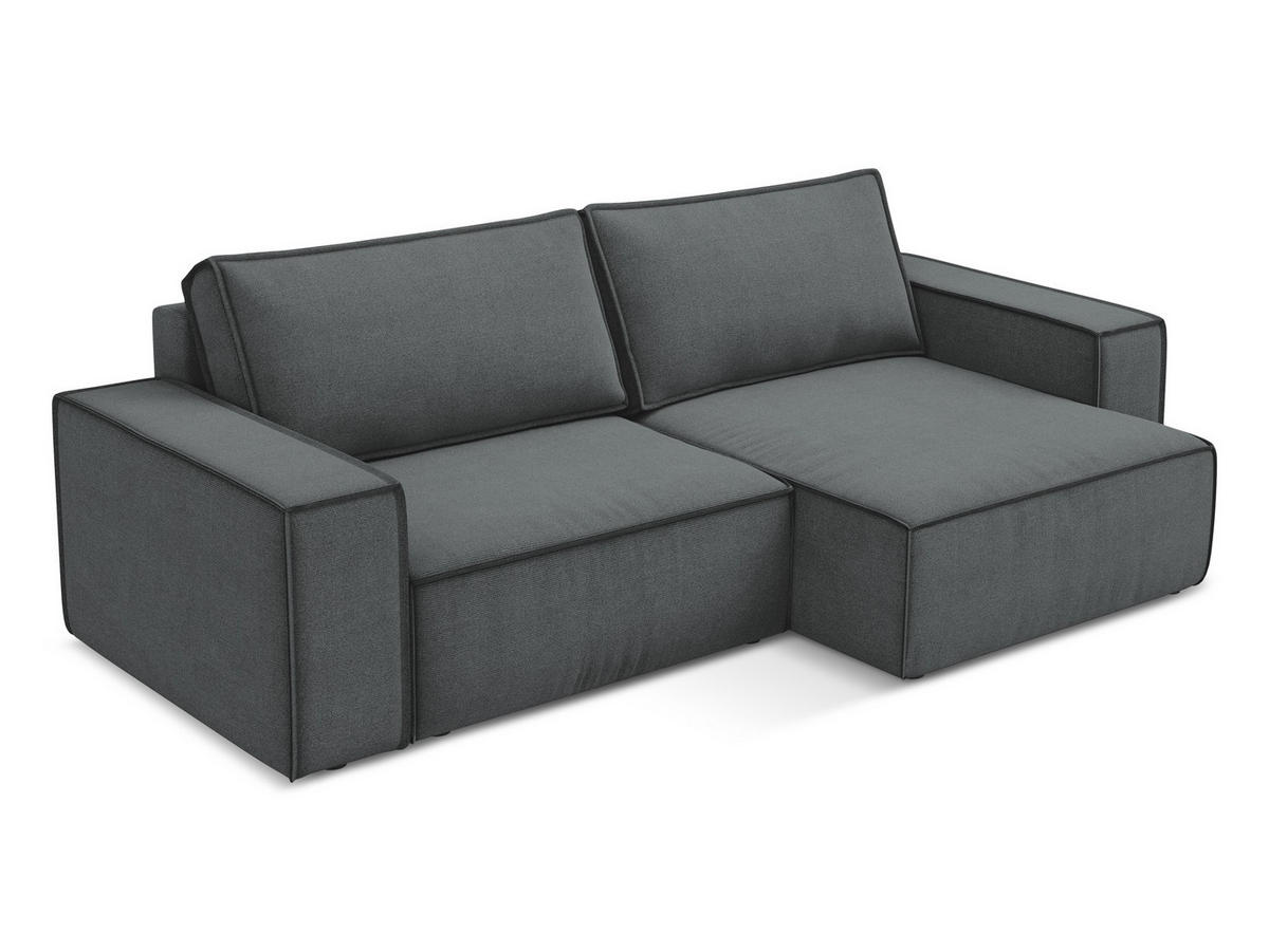 ECKSOFA mit Schlaffunktion Samt Stoff Rot - Bordeaux/Rot, Holz/Textil (162/236cm) - Makamii