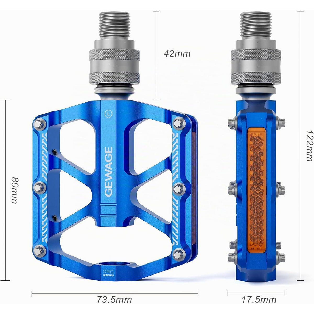 FAHRRADPEDAL Schnellwechsel Aluminium Blau - Blau, Metall (7.4/1.5/8cm)