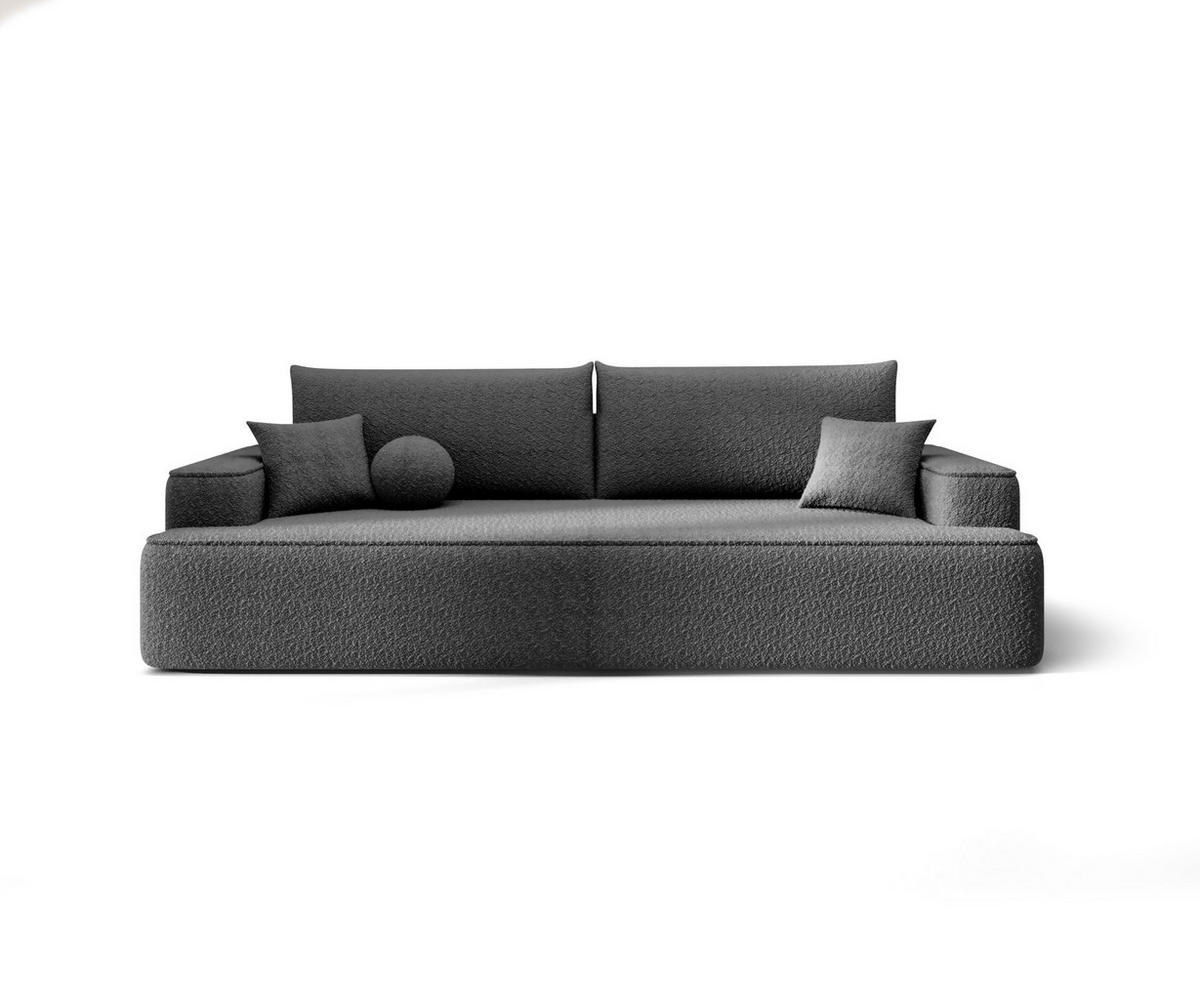 SOFA mit Schlaffunktion FIGO Quelle 92 - Dunkelgrau, Textil (250/75/150cm) - Bedante