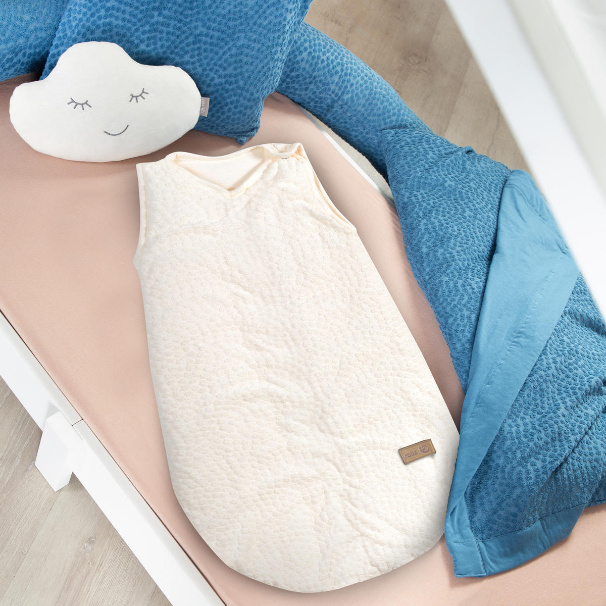 BABYSCHLAFSACK 90 cm Seashells oyster - Weiß, Textil (50/90cm) - Roba