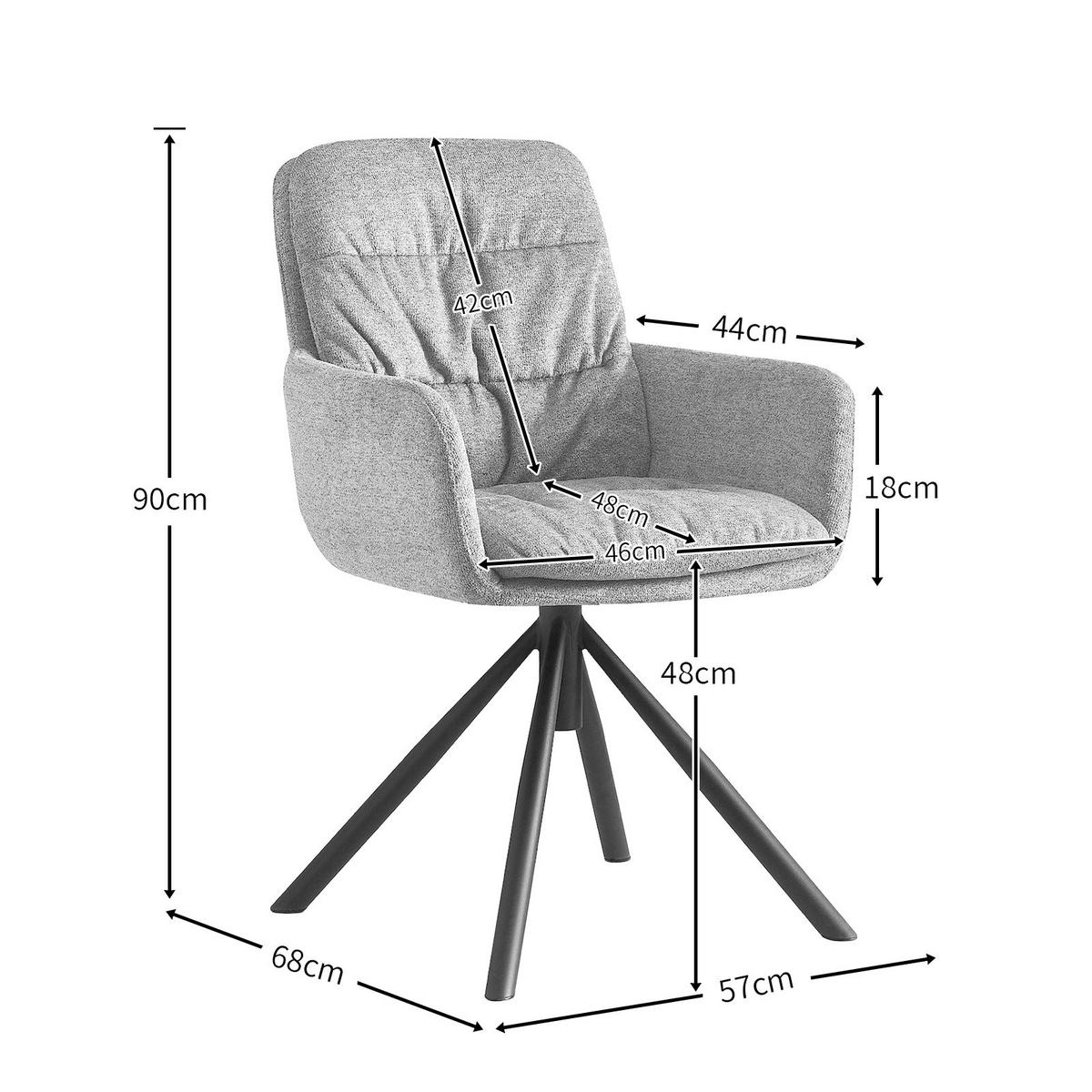 ARMLEHNSTUHL CAZAR Grün - Grün, Textil/Metall (57/90/68cm) - B&D Home