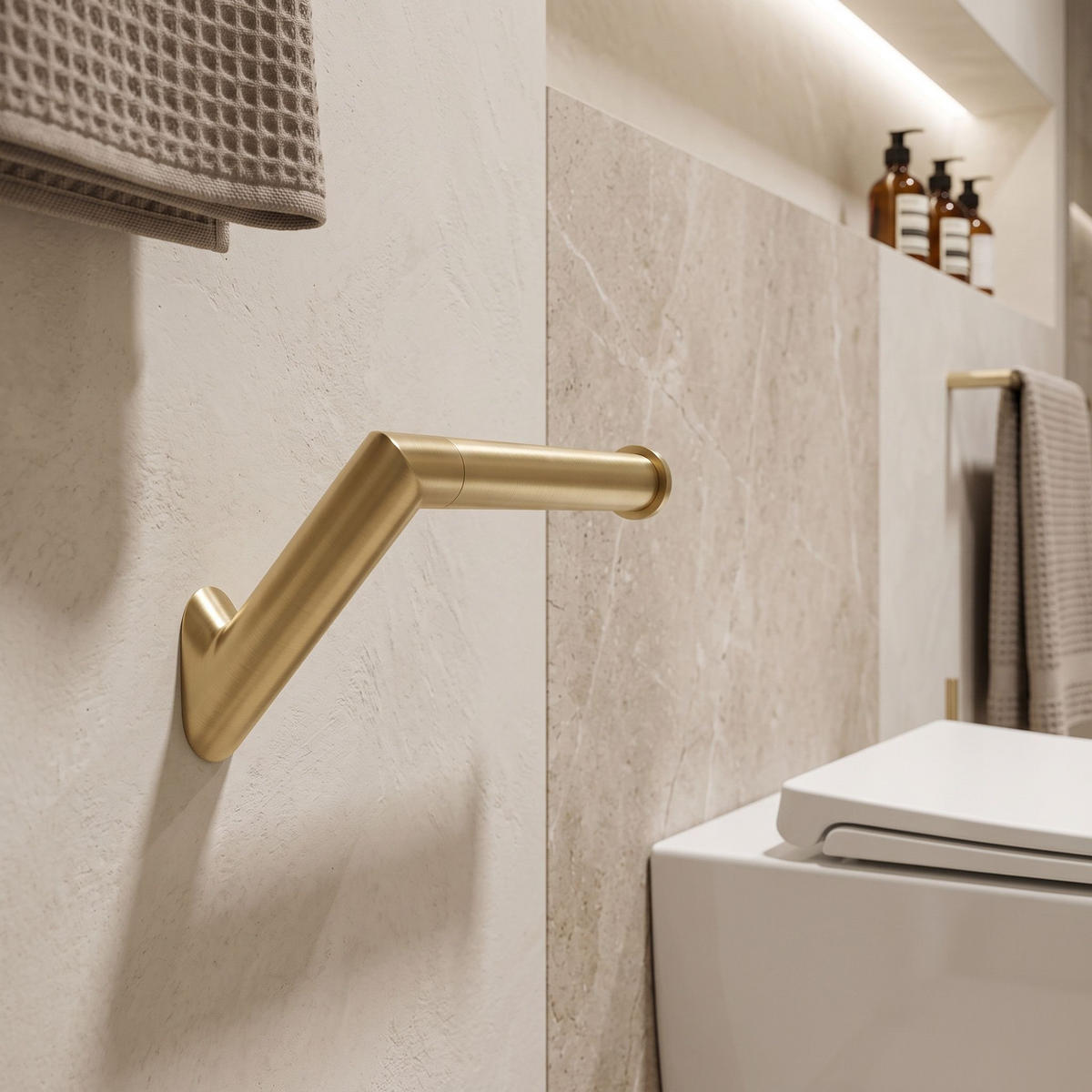 HALTER Für Toilettenpapier Rea Will Brush Gold - Goldfarben, Metall (14.5/8.5/8cm) - REA