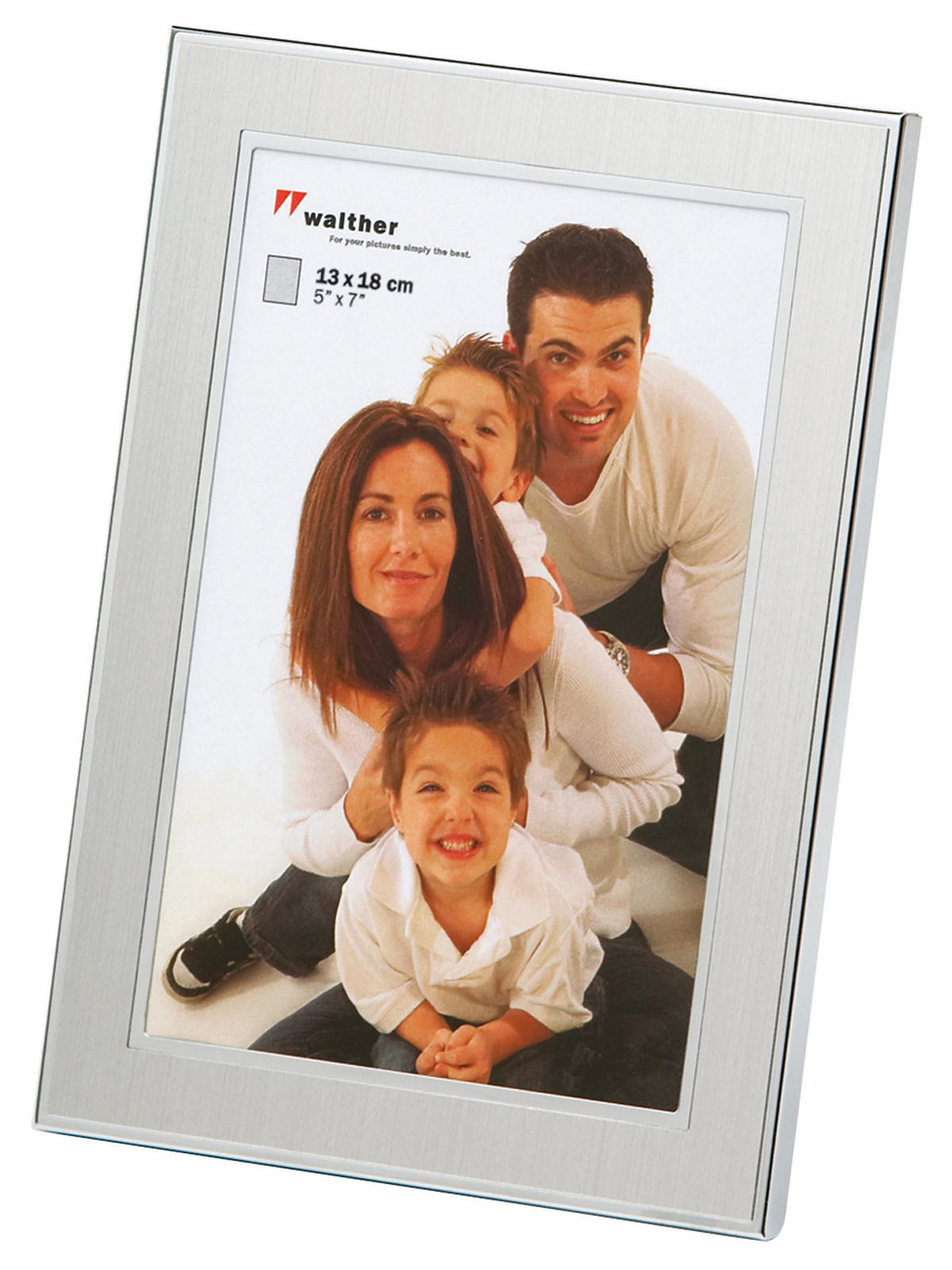 BILDERRAHMEN Jazz Portraitrahmen, 13X18 cm, silber - Silberfarben, Metall (15.8/21.2/1.8cm) - walther design