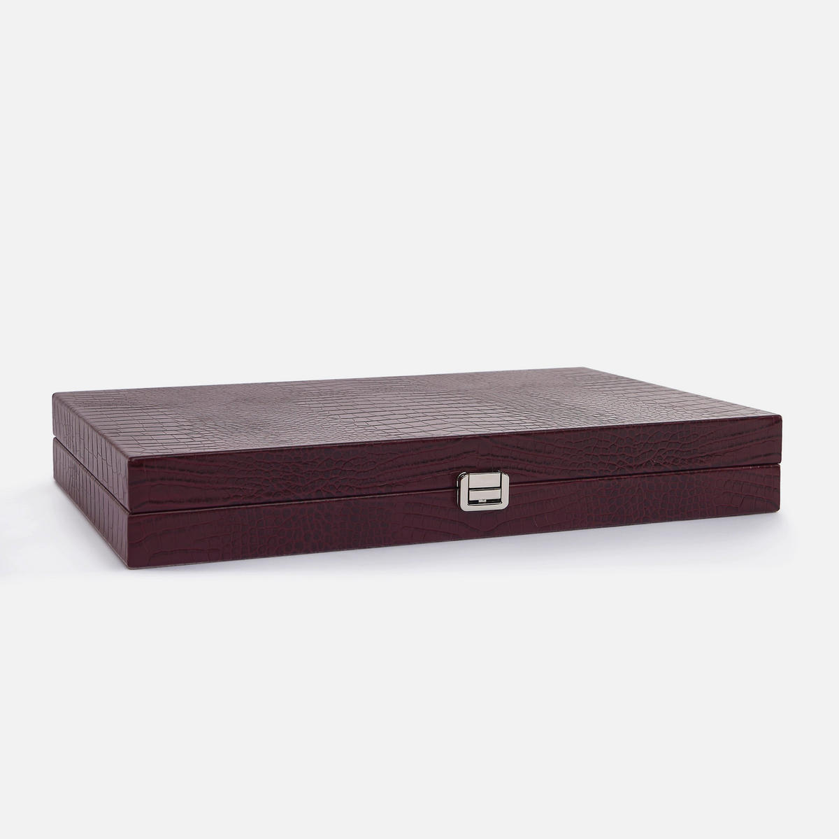 BACKGAMMON – Groß BACKGAMMON Leder Pflaume 46cm - Lila, Leder (46/30.3cm) - Premium Interiors