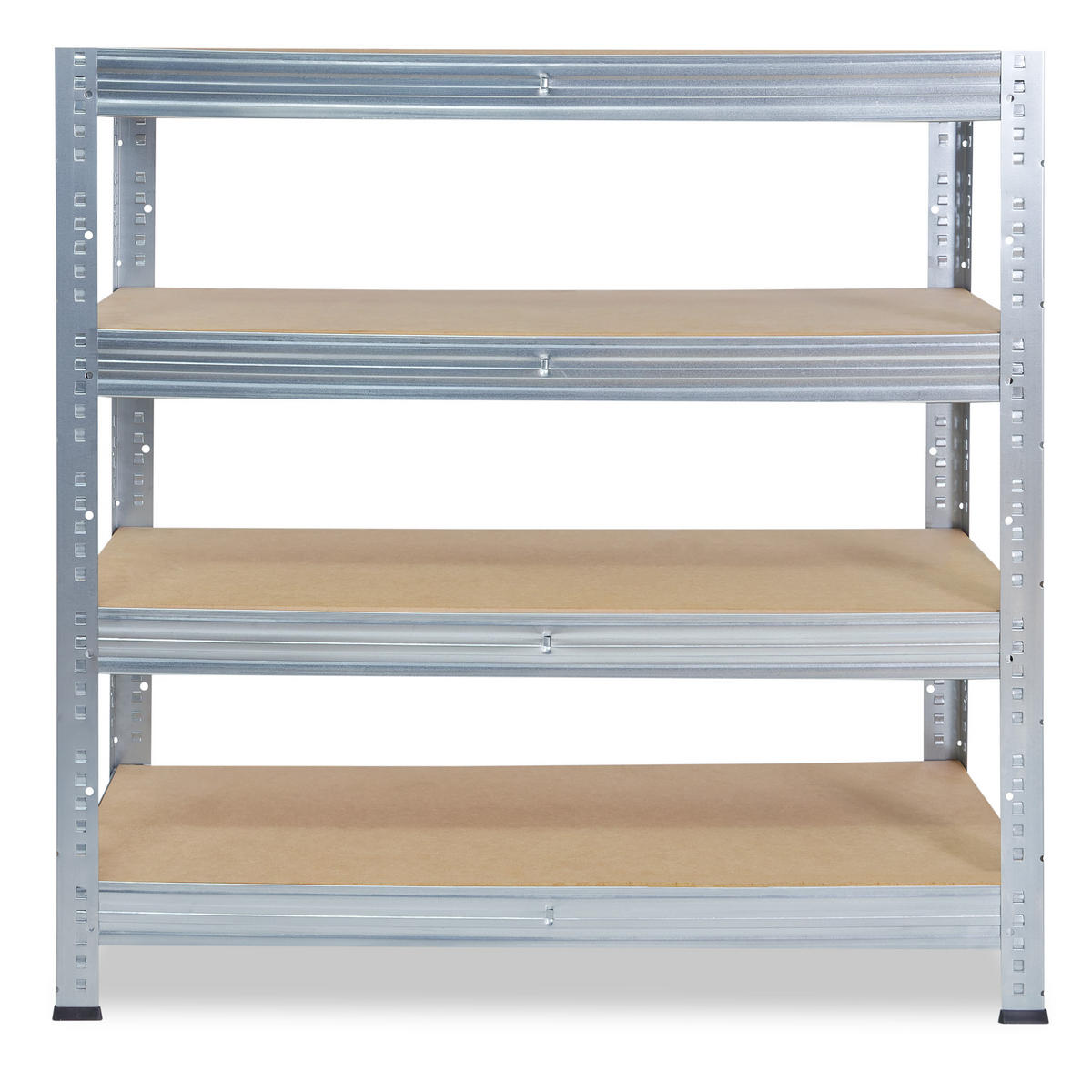 SCHWERLASTREGAL PRO 90x100x60 cm in verzinkt mit 4 Böden und 200 kg Traglast pro Boden - Silberfarben, Metall (100/90/60cm) - shelfplaza