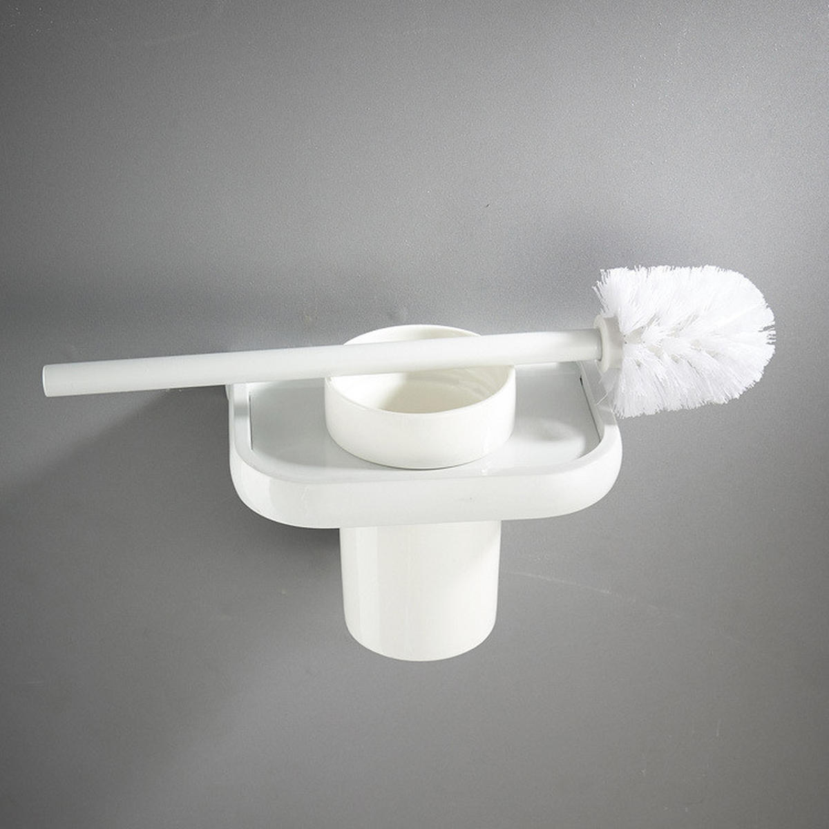 TOILETTENBÜRSTENHALTER – Weiß (17 x 10,5 x 36,5 cm) - Weiß, Metall (19.5/36/13cm)