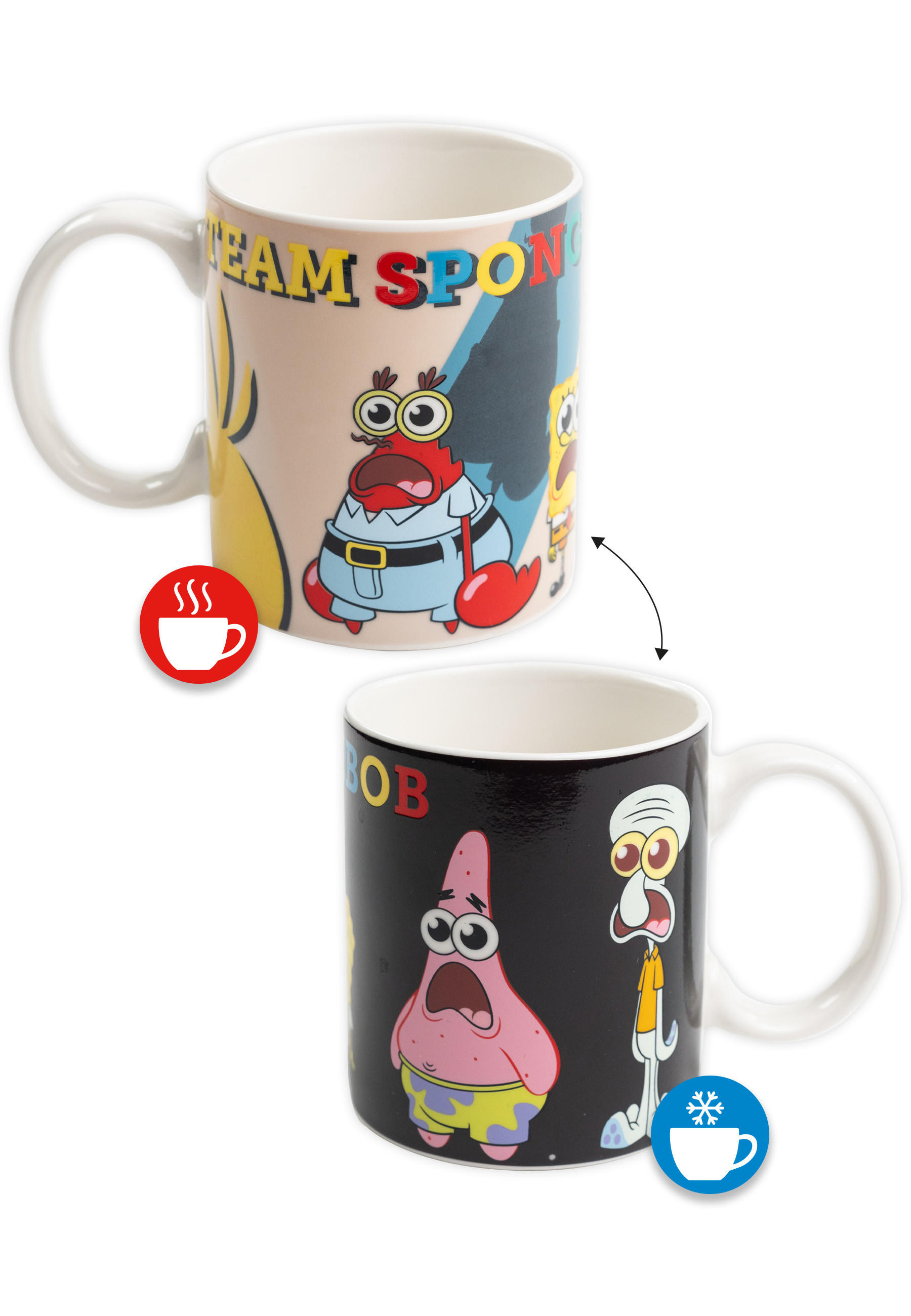 BECHER Spongebob Schwammkopf Zaubertasse Farbwechsel Mehrfarbig 320 ml - Multicolor, Keramik (0.32L)