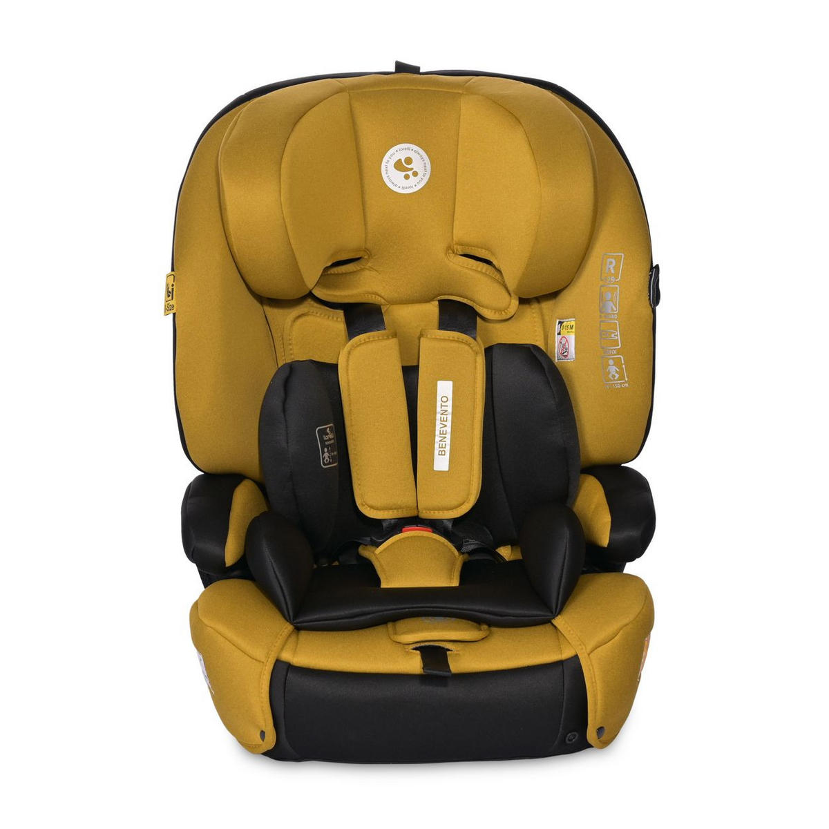 KINDERSITZ i-Size Benevento gelb (76-150 cm) Isofix, Kopfstütze verstellbar - Gelb, Kunststoff (46/57/58cm) - Lorelli