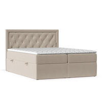 BOXBETT Maestro Hellbraun 180/200 cm mit Bonellmatratze und Topper - Hellbraun/Schwarz, Holz/Holzwerkstoff (180/200cm) - Maison de Reve