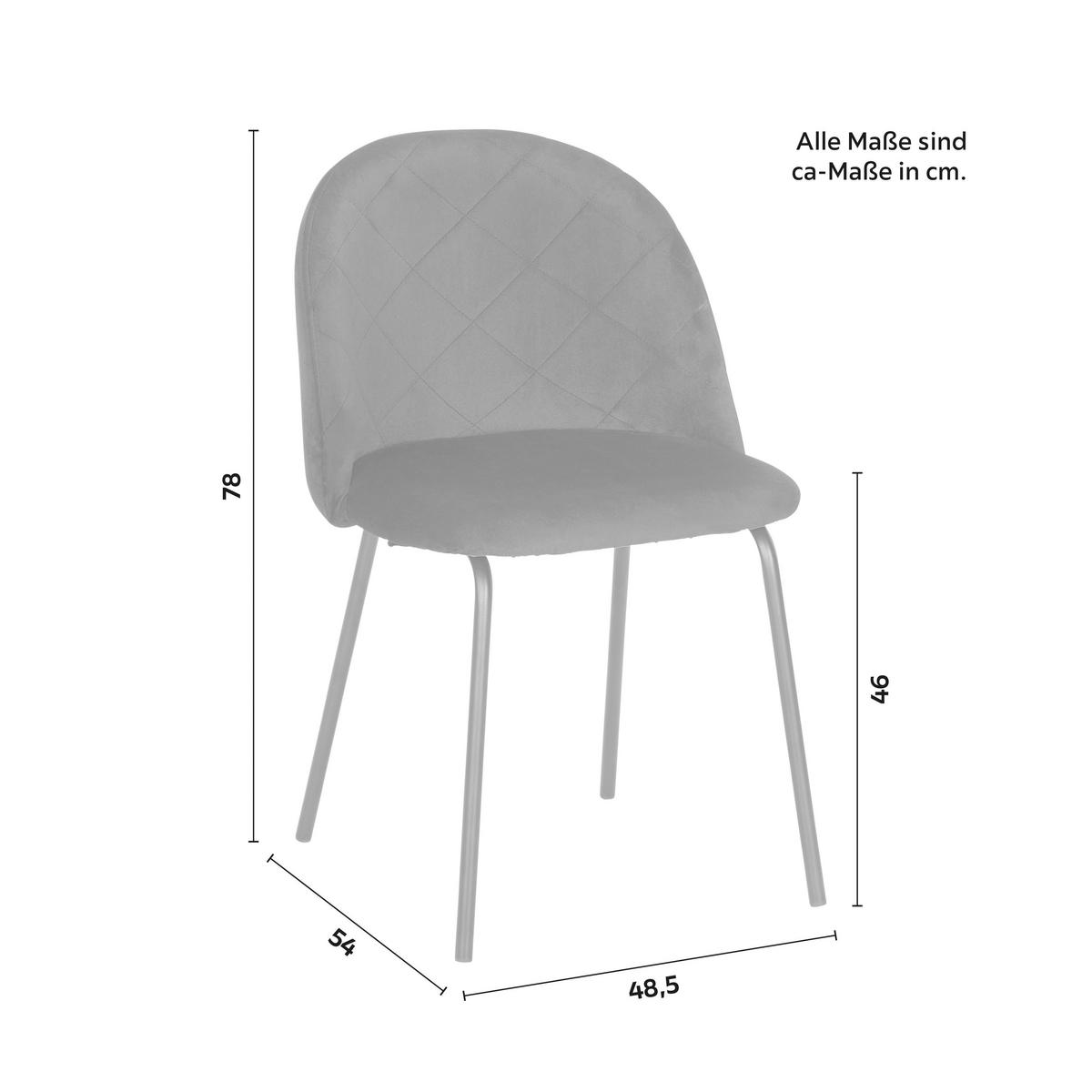STUHL Selina Schwarz Samt Gepolstert - Schwarz, Holz (48.5/78/54cm) - Bessagi Home