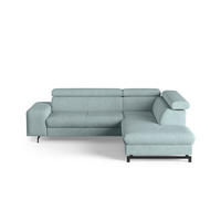 ECKSOFA mit Schlaffunktion und Bettkasten - Türkis/Schwarz, Kunststoff/Textil (215/262cm) - Cotta