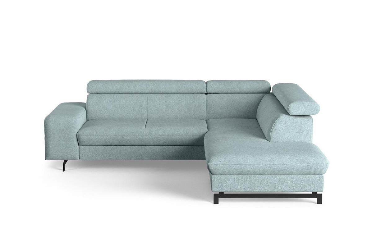 ECKSOFA mit Schlaffunktion und Bettkasten - Türkis/Schwarz, Kunststoff/Textil (215/262cm) - Cotta