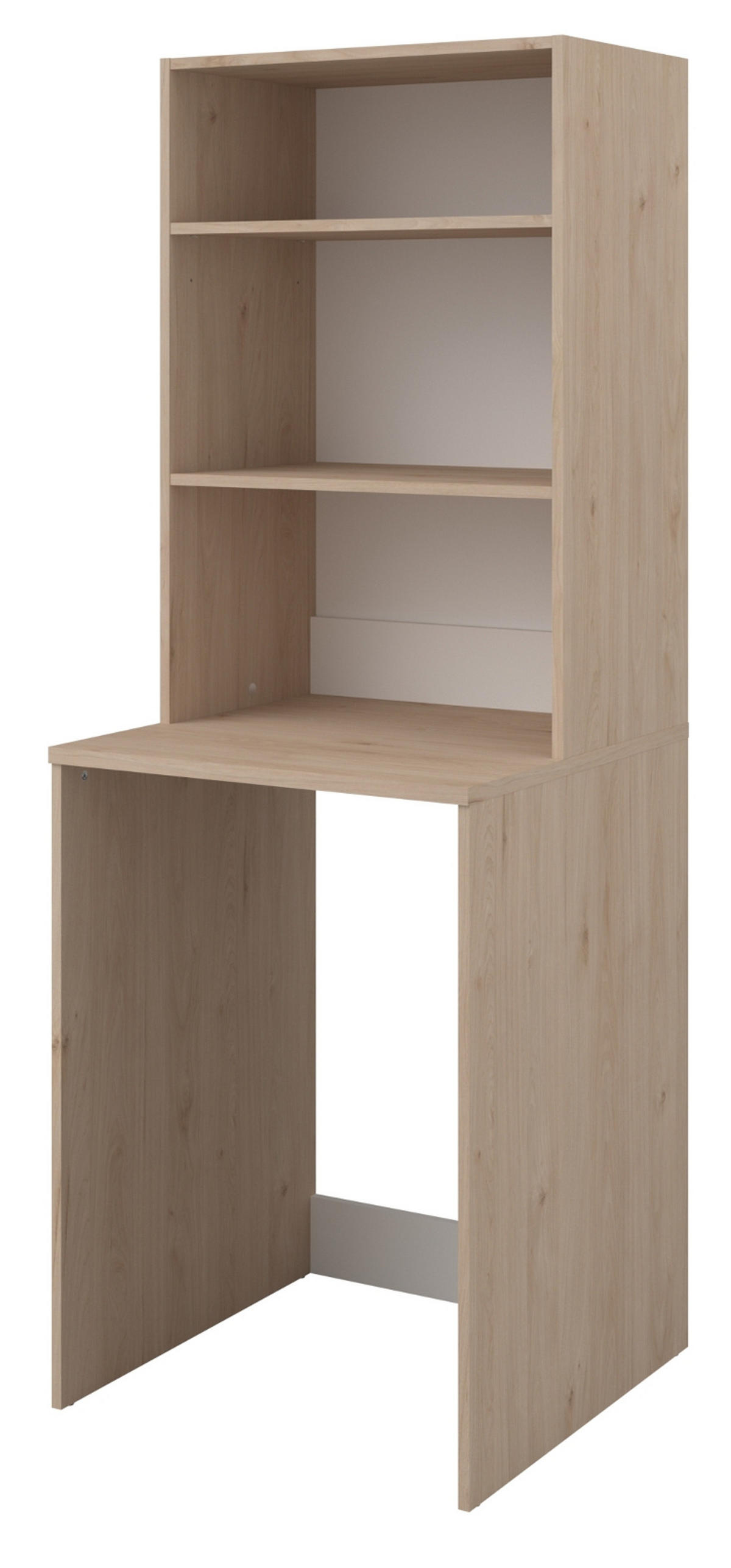 WASCHMASCHINENSCHRANK weiß, Eiche Jackson, Umbauschrank Set 3-teilig 204 cm mit viel Stauraum - Eichefarben/Silberfarben, Holzwerkstoff/Kunststoff (204/184/67cm) - Parisot Meuble