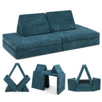 KINDERSOFA Spielparadies - Dunkelgrün, Textil (66/52/150cm) - Linodino
