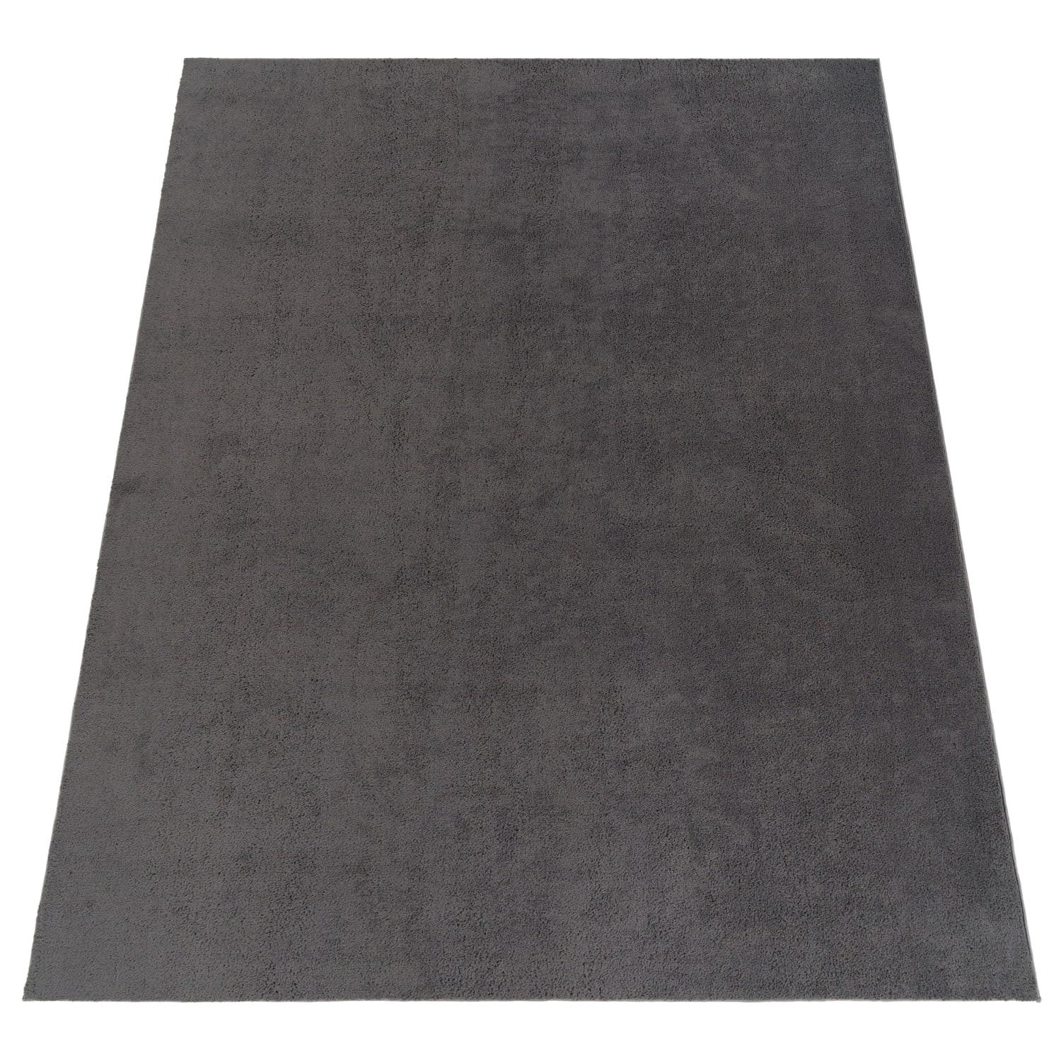 Paco Home Kurzflorteppich Anthrazit 100x200 cm