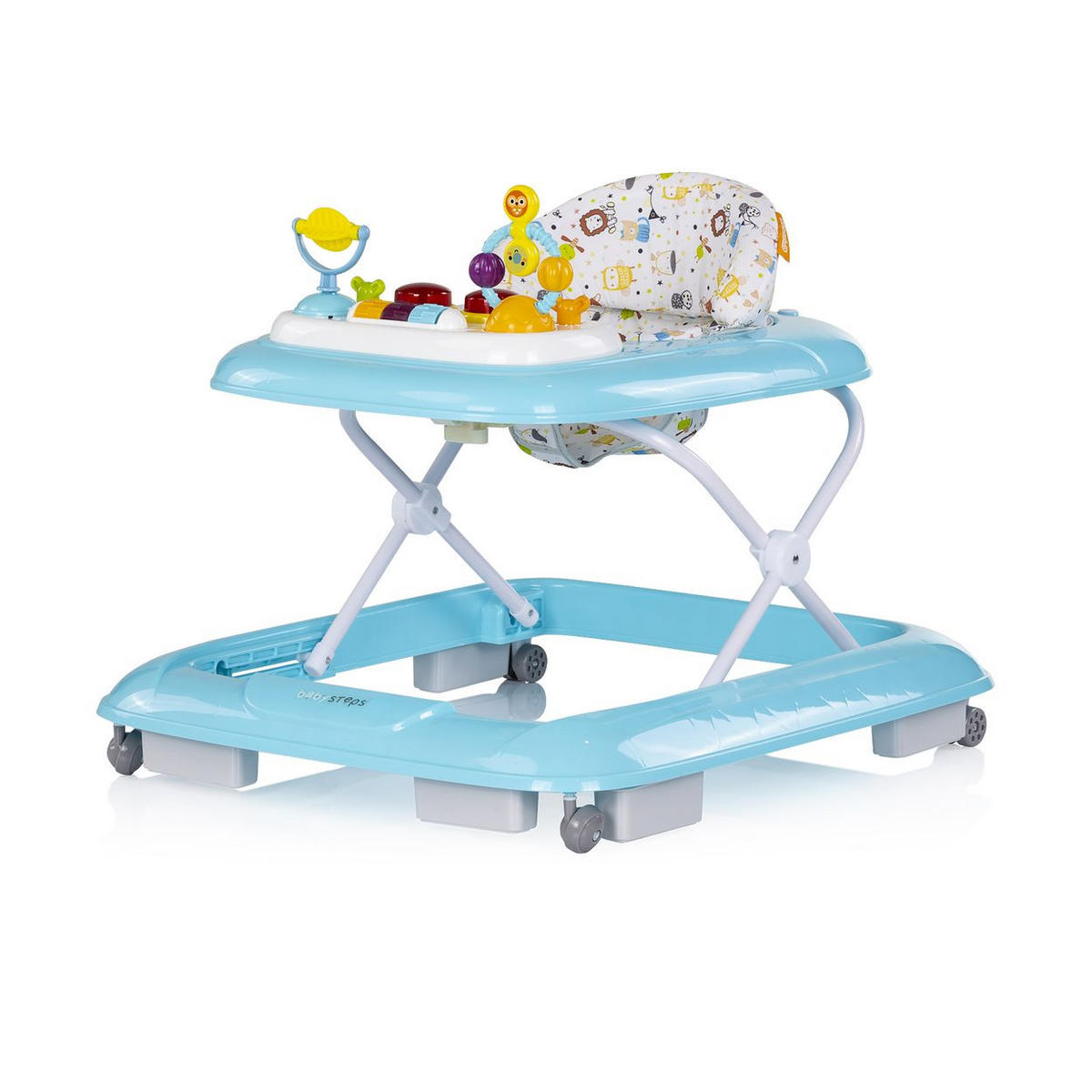 LAUFLERNHILFE Baby Steps Musik blau Spielpanel Räder Stopper klappbar Licht - Blau, Kunststoff (59/54/70cm) - Chipolino