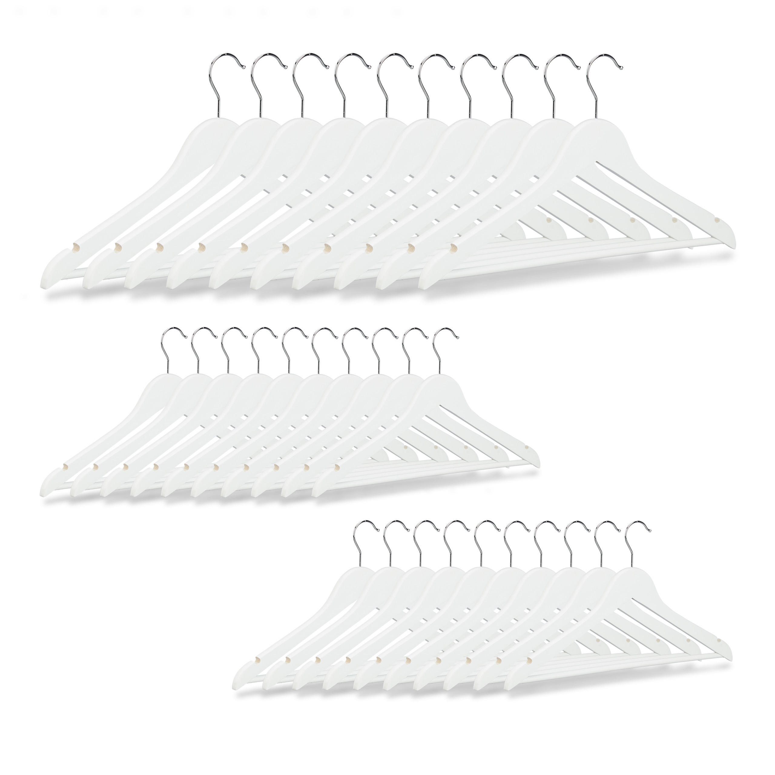 30XVEŠIAKY - biela, kov/drevo (1cm) - Relaxdays