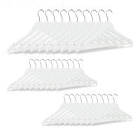 30XVEŠIAKY - biela, kov/drevo (1cm) - Relaxdays