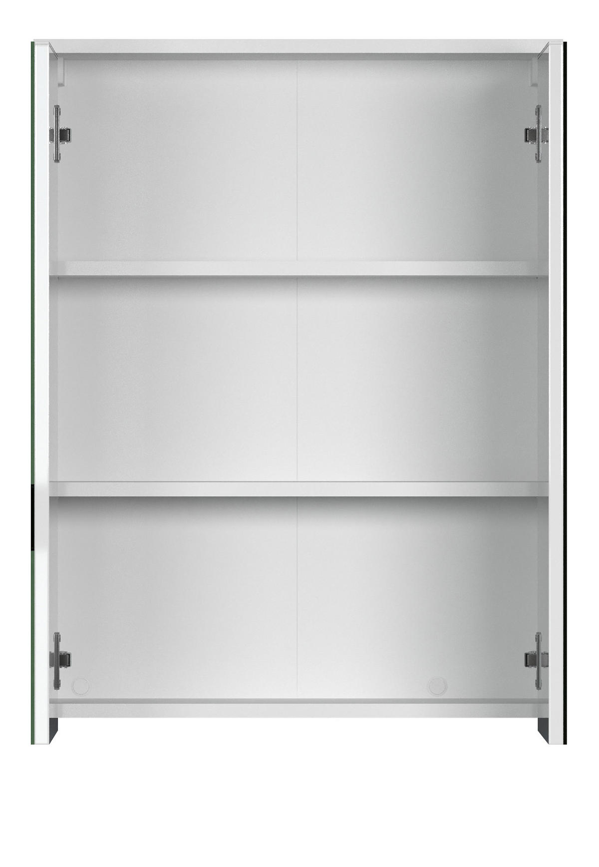 SPIEGELSCHRANK weiß 60 x 78 cm, Badschrank 2-türig - Silberfarben, Glas/Holzwerkstoff (60/78/18cm) - Top.Furn