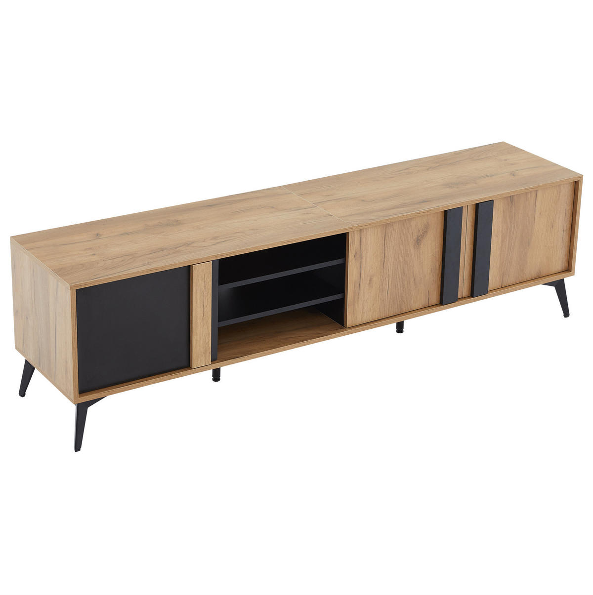 TV-ELEMENT mit 3 Türen 180 x 40 x 50 cm Brown/Black - Braun, Holzwerkstoff (40/50/180cm) - Beauniv