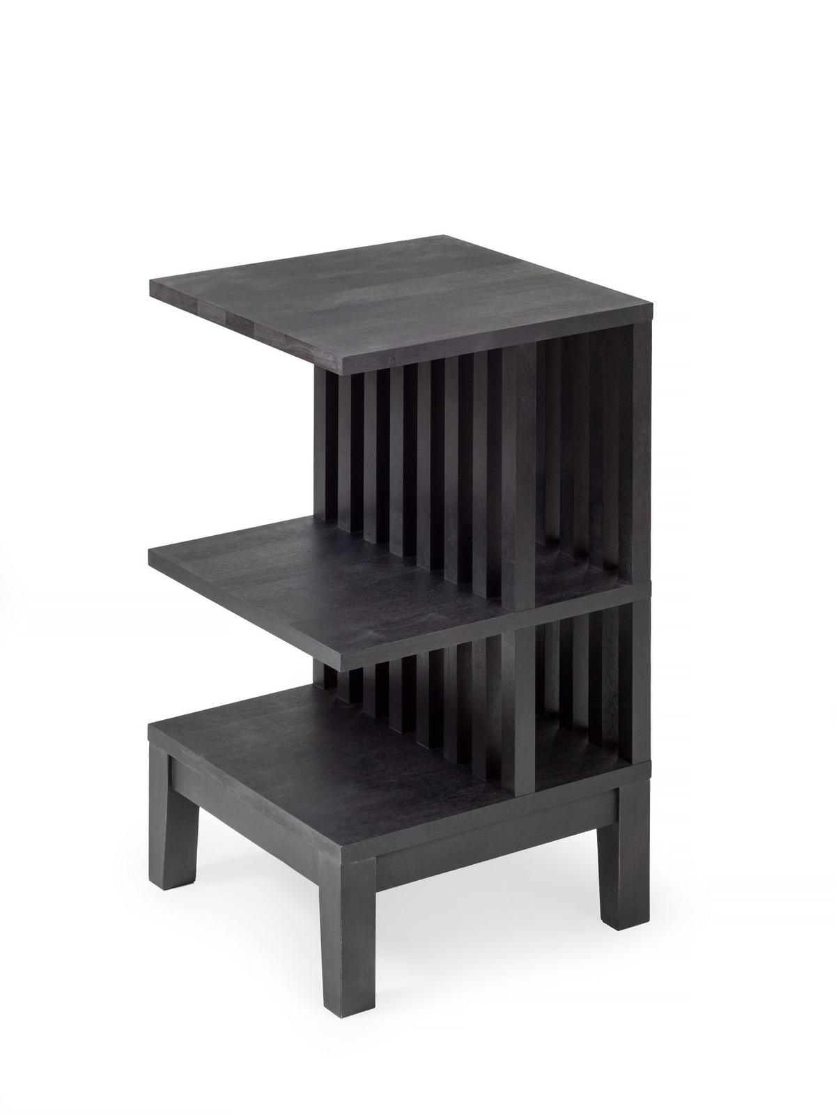 NACHTTISCH Celine, schwarze Birke, 37,5/37,5/65 cm - Schwarz, Holz (37.5/65/37.5cm) - WOODEK