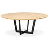 ESSTISCH Rund Holz Metallgestell Modern ZERANI, Beige 140x140x75 cm - Beige/Schwarz, Holz/Metall (140/140/75cm) - KADIMA DESIGN