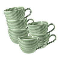 KAFFEETASSEN Beat Color Glaze Salbeigrün 0,26 l 6er Set - Grün, Keramik (0.26L) - Seltmann Weiden