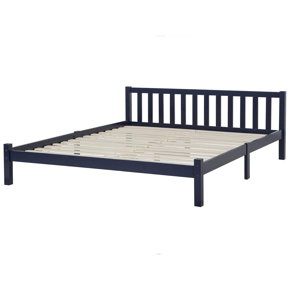 HOLZBETT 180/200cm Marineblau Florac - Blau, Holz (180/200cm) - Beliani