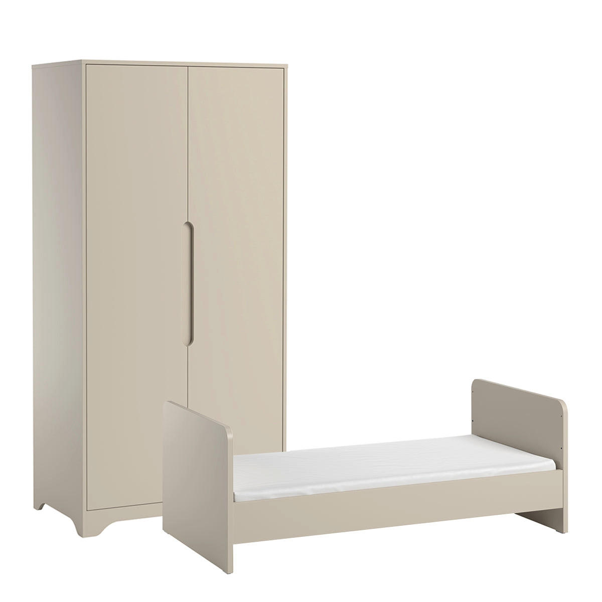BABYZIMMER 2-teilig Ova Beige - Beige, Holzwerkstoff (144.5/86/75cm) - Petits-meubles