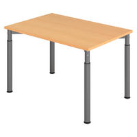 SCHREIBTISCH Serie-Y 80/120/74 cm in Buchefarben/Graphitfarben - Buchefarben/Graphitfarben, Holzwerkstoff (80/120/74cm) - bümö
