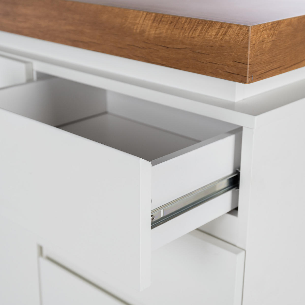 SCHUHKOMMODE - Inkl. Beleuchtung - Eichefarben/Weiß, Holzwerkstoff (91/97/38cm) - home24