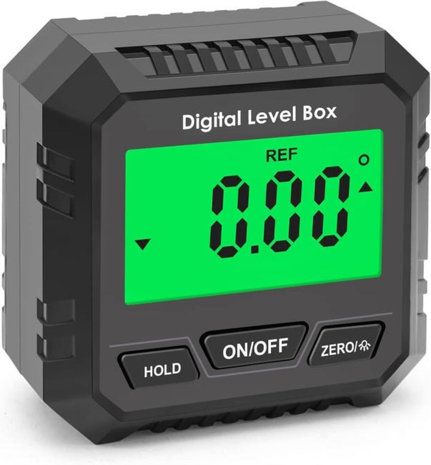 WASSERWAAGE – mit LCD-Display, magnetisch, hintergrundbeleuchtet – schwarz - Schwarz, Kunststoff (6/5.5/3cm) - DCA
