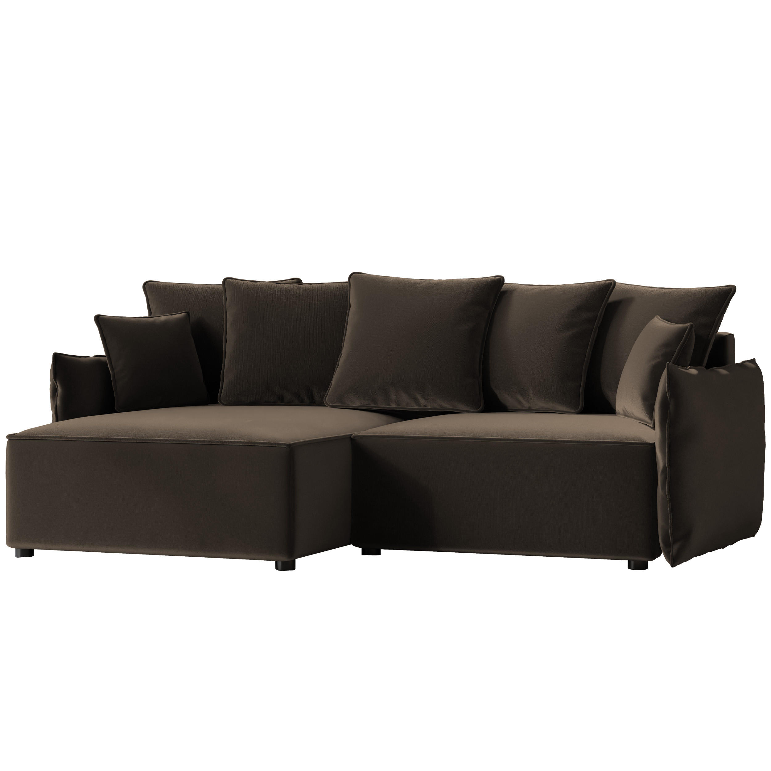 ECKSOFA LEON mit Schlaffunktion und Bettkasten Braun - Braun, Holzwerkstoff/Kunststoff (250/90cm) - Idohome