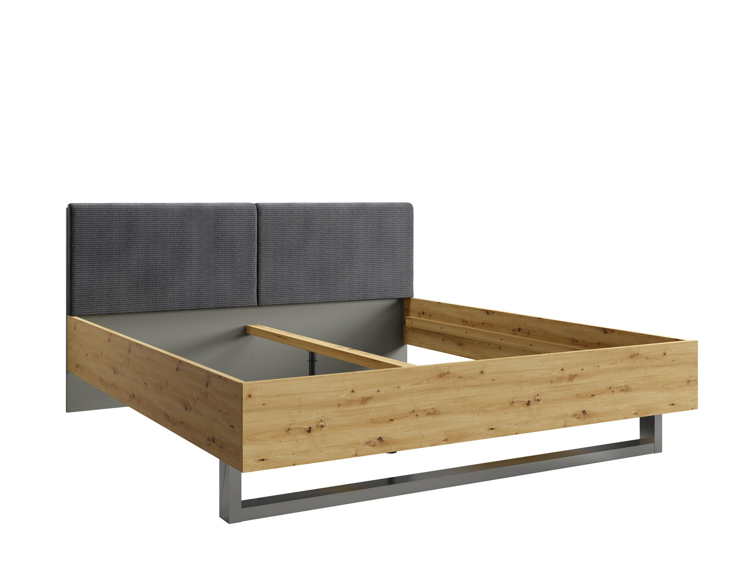 BETT RAVENO – 180×200 cm - mit lattenrost, ohne Bettkasten Grau Graphit - Grau, Holzwerkstoff (180/200cm) - Milaros Markt