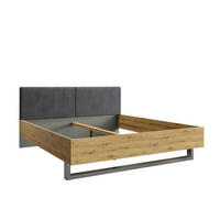 BETT RAVENO – 160×200 cm - mit lattenrost , ohne Bettkasten Grau Graphit - Grau, Holzwerkstoff (160/200cm) - Milaros Markt