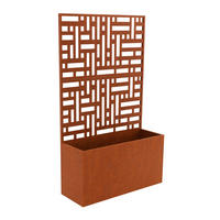 PERETE DESPARTITOR Bernalda cu jardiniera pentru flori - ruginiu, metal (83/146/31cm) - casa.pro
